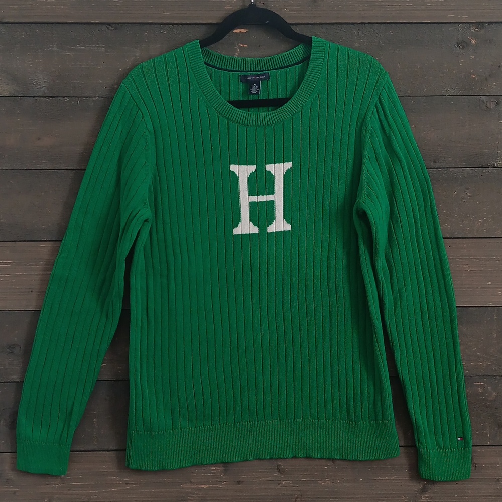 Tommy Hilfiger Green Sweater with White Logo